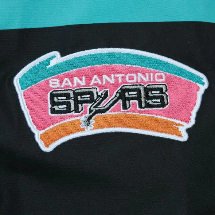 Men039s Jackets and Outerwear Mitchell and Ness Exploded Logo Warm Up Jacket San Antonio Spurs Men039s Jackets and Outerwear Mitchell and Ness Exploded Logo Warm Up Jacket San Antonio Spurs
