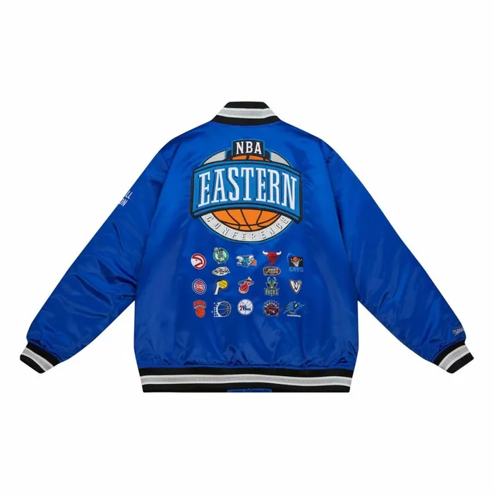 Men039s Jackets and Outerwear Mitchell and Ness Heavyweight Satin Jacket Update All Star East Men039s Jackets and Outerwear Mitchell and Ness Heavyweight Satin Jacket Update All Star East