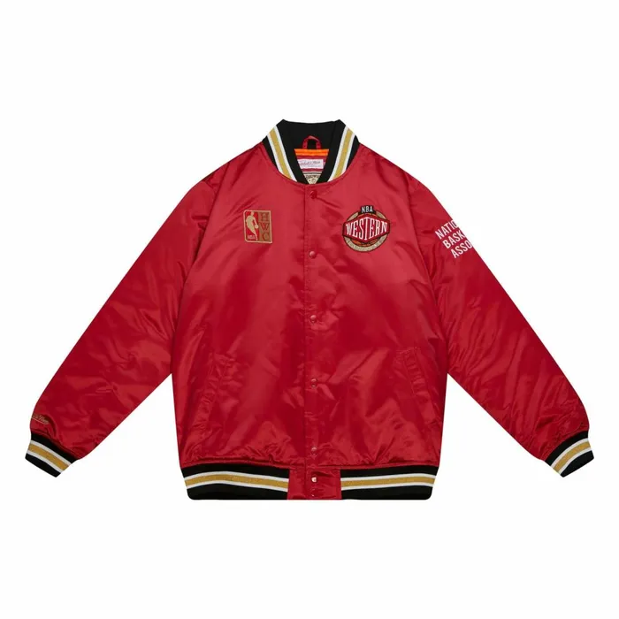 Men039s Jackets and Outerwear Mitchell and Ness Heavyweight Satin Jacket Update All Star West Men039s Jackets and Outerwear Mitchell and Ness Heavyweight Satin Jacket Update All Star West