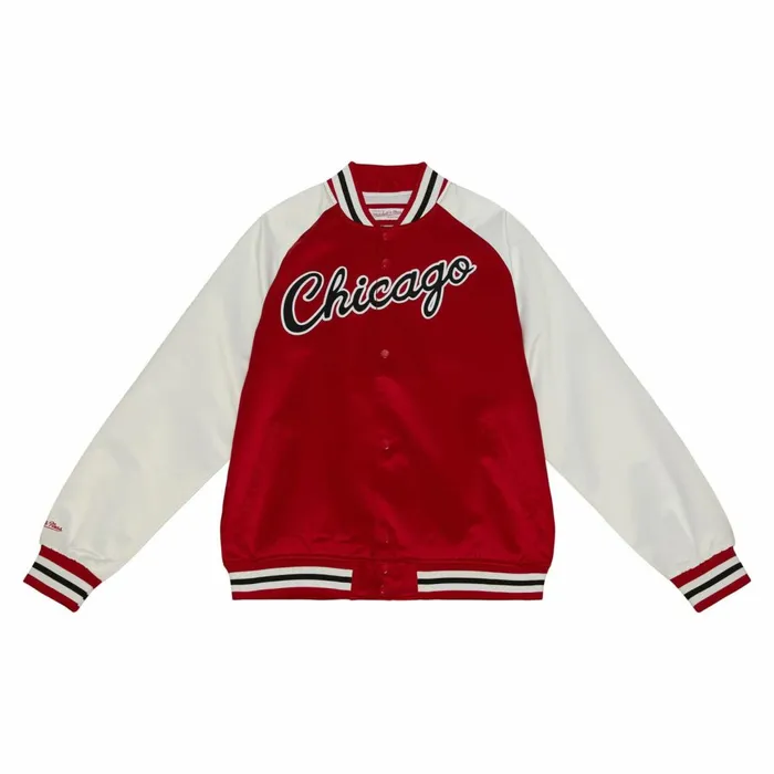 Men039s Jackets and Outerwear Mitchell and Ness Primetime Lightweight Satin Jacket Chicago Bulls Men039s Jackets and Outerwear Mitchell and Ness Primetime Lightweight Satin Jacket Chicago Bulls
