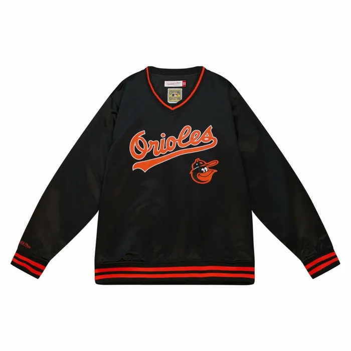 Men039s Jackets and Outerwear Mitchell and Ness Sideline Pullover Satin Jacket Baltimore Orioles Men039s Jackets and Outerwear Mitchell and Ness Sideline Pullover Satin Jacket Baltimore Orioles