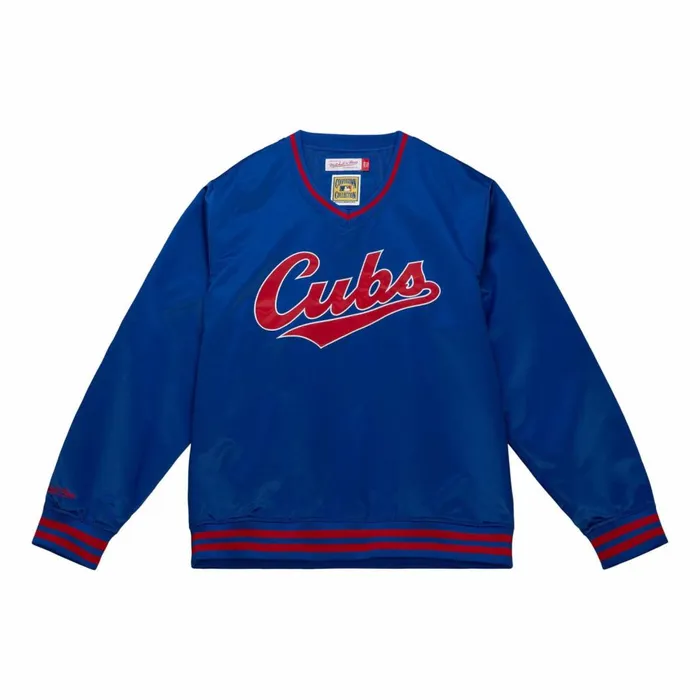 Men039s Jackets and Outerwear Mitchell and Ness Sideline Pullover Satin Jacket Chicago Cubs Men039s Jackets and Outerwear Mitchell and Ness Sideline Pullover Satin Jacket Chicago Cubs
