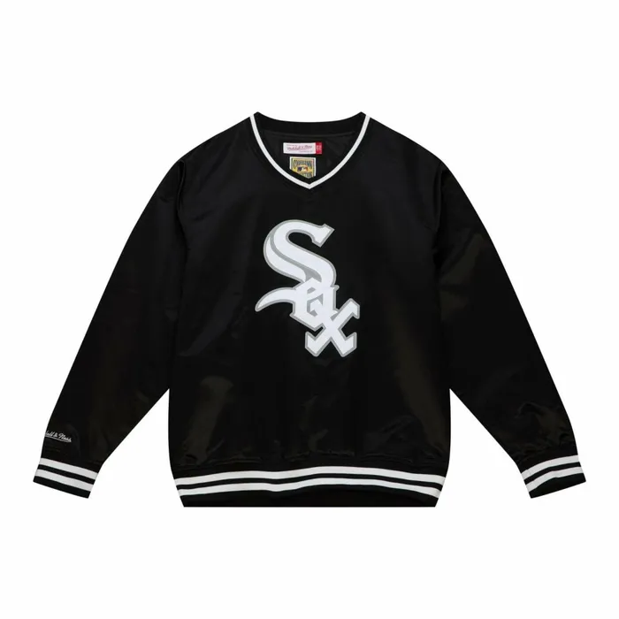 Men039s Jackets and Outerwear Mitchell and Ness Sideline Pullover Satin Jacket Chicago White Sox Men039s Jackets and Outerwear Mitchell and Ness Sideline Pullover Satin Jacket Chicago White Sox