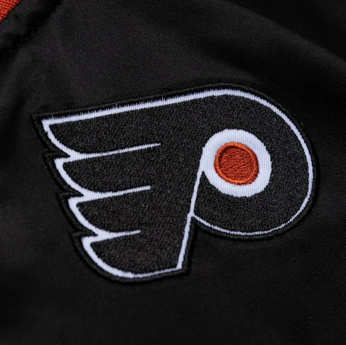 Men039s Jackets and Outerwear Mitchell and Ness Special Script Light Weight Satin Jacket Philadelphia Flyers Men039s Jackets and Outerwear Mitchell and Ness Special Script Light Weight Satin Jacket Philadelphia Flyers