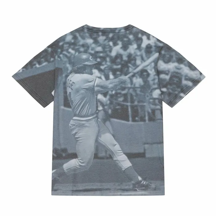 Men039s MLB Mitchell and Ness Highlight Sublimated Player Tee Cincinnati Reds Pete Rose Men039s MLB Mitchell and Ness Highlight Sublimated Player Tee Cincinnati Reds Pete Rose