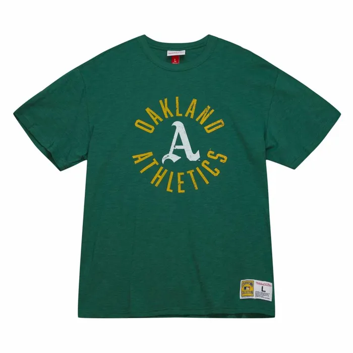 Men039s MLB Mitchell and Ness Legendary Slub SS Tee Oakland Athletics