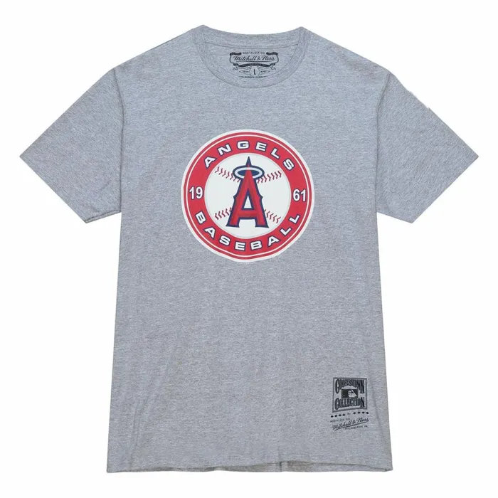 Men039s MLB Mitchell and Ness MLB Logo Tee Angels