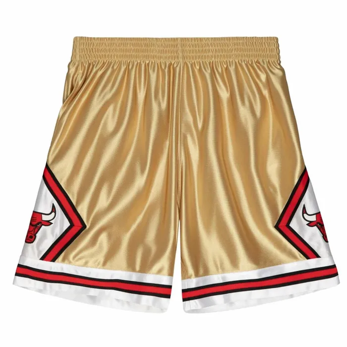 Men039s NBA Swingman Mitchell and Ness 75th Anniversary Gold Swingman Chicago Bulls 199798 Shorts Men039s NBA Swingman Mitchell and Ness 75th Anniversary Gold Swingman Chicago Bulls 199798 Shorts