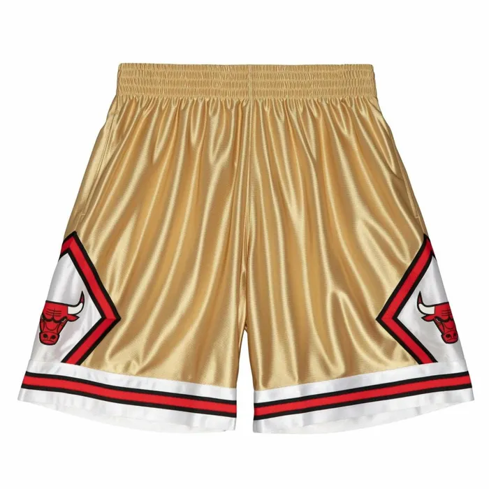 Men039s NBA Swingman Mitchell and Ness 75th Anniversary Gold Swingman Chicago Bulls 199798 Shorts Men039s NBA Swingman Mitchell and Ness 75th Anniversary Gold Swingman Chicago Bulls 199798 Shorts