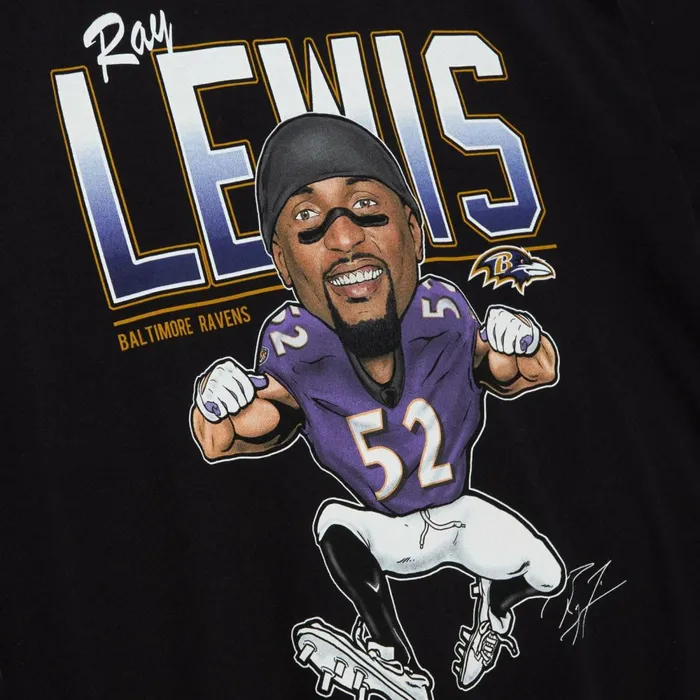 Men039s NFL Mitchell and Ness Caricatures Tee Baltimore Ravens Ray Lewis Men039s NFL Mitchell and Ness Caricatures Tee Baltimore Ravens Ray Lewis