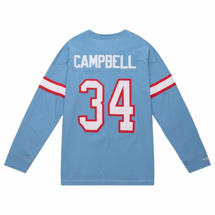 Men039s NFL Mitchell and Ness NandN Longsleeve Tee Houston Oilers 1980 Earl Campbell Men039s NFL Mitchell and Ness NandN Longsleeve Tee Houston Oilers 1980 Earl Campbell