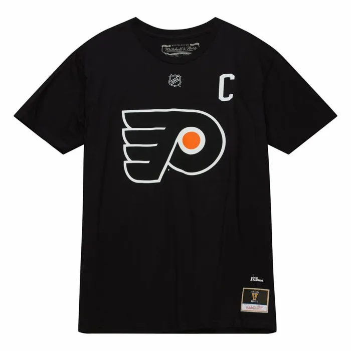 Men039s NHL Mitchell and Ness Name and Number Tee Philadelphia Flyers Eric Lindros Men039s NHL Mitchell and Ness Name and Number Tee Philadelphia Flyers Eric Lindros