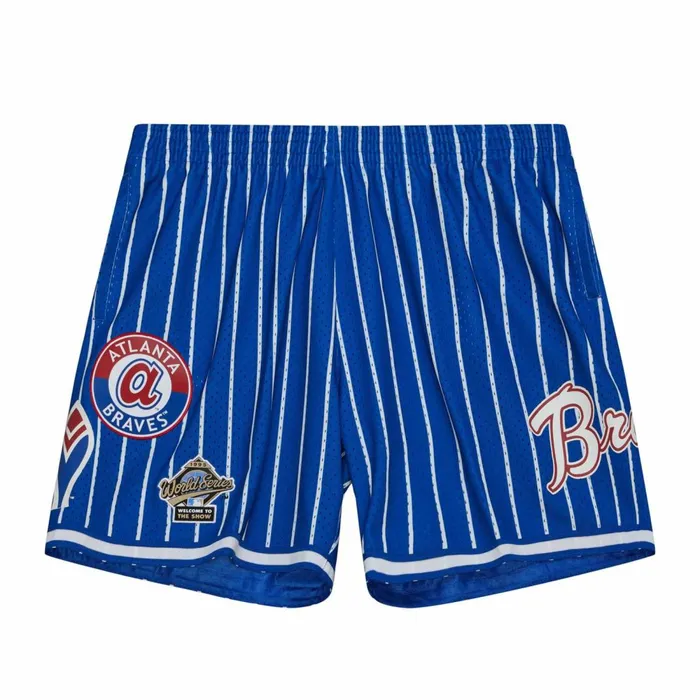 Men039s Shorts Mitchell and Ness City Collection Mesh Shorts Atlanta Braves