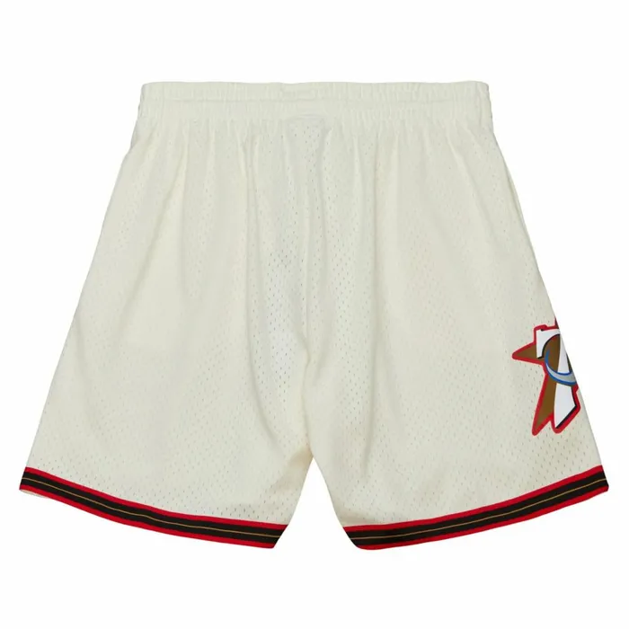 Men039s Shorts Mitchell and Ness Cream Swingman Shorts Philadelphia 76ers 2000 Men039s Shorts Mitchell and Ness Cream Swingman Shorts Philadelphia 76ers 2000