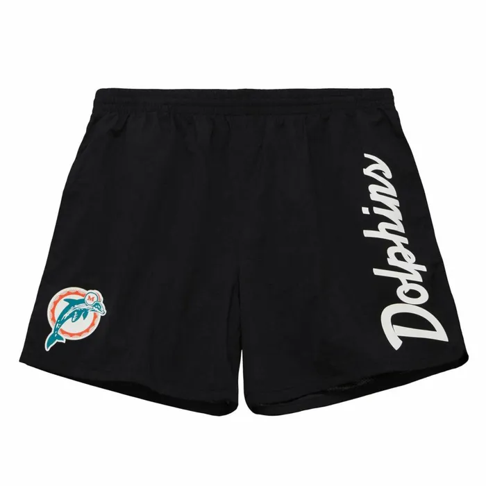 Men039s Shorts Mitchell and Ness Team Essentials Nylon Shorts Miami Dolphins