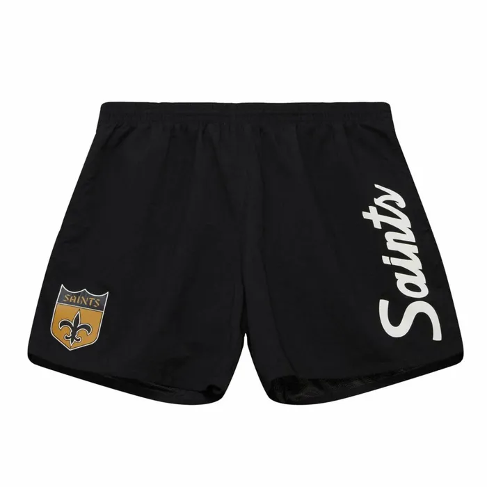 Men039s Shorts Mitchell and Ness Team Essentials Nylon Shorts New Orleans Saints Men039s Shorts Mitchell and Ness Team Essentials Nylon Shorts New Orleans Saints
