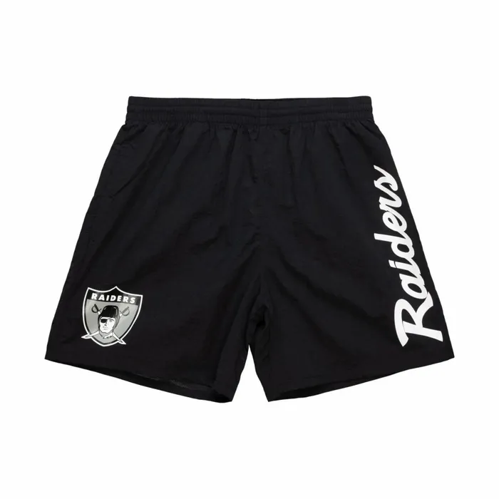 Men039s Shorts Mitchell and Ness Team Essentials Nylon Shorts Oakland Raiders
