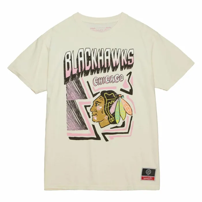 Men039s TShirts and Tops Mitchell and Ness Sidewalk Sketch SS Tee Chicago Blackhawks Men039s TShirts and Tops Mitchell and Ness Sidewalk Sketch SS Tee Chicago Blackhawks
