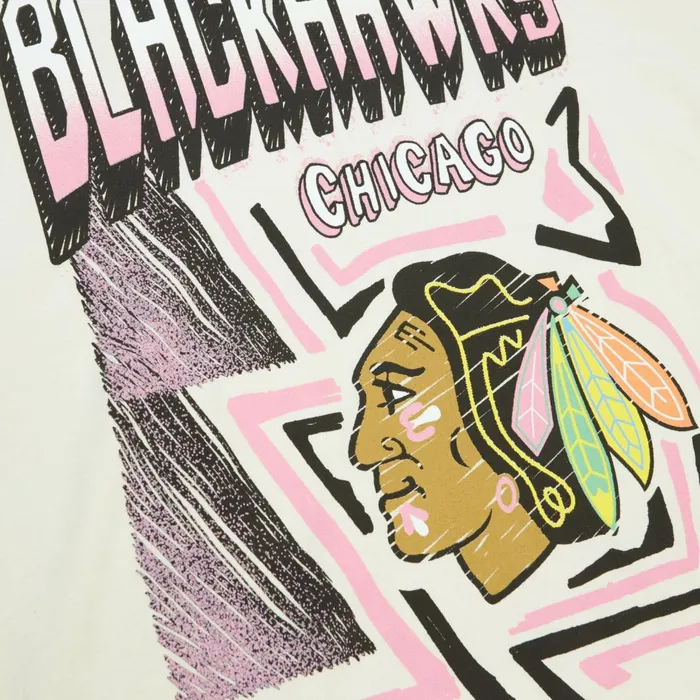 Men039s TShirts and Tops Mitchell and Ness Sidewalk Sketch SS Tee Chicago Blackhawks Men039s TShirts and Tops Mitchell and Ness Sidewalk Sketch SS Tee Chicago Blackhawks