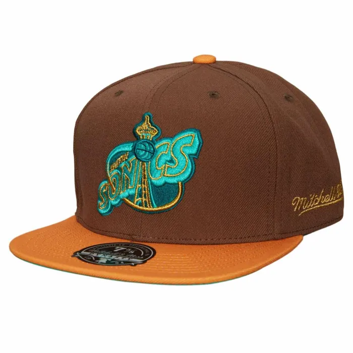 Men039sWomen039s Fitted 163 Styles Mitchell and Ness Copper Top Fitted HWC Seattle Supersonics Men039sWomen039s Fitted 163 Styles Mitchell and Ness Copper Top Fitted HWC Seattle Supersonics
