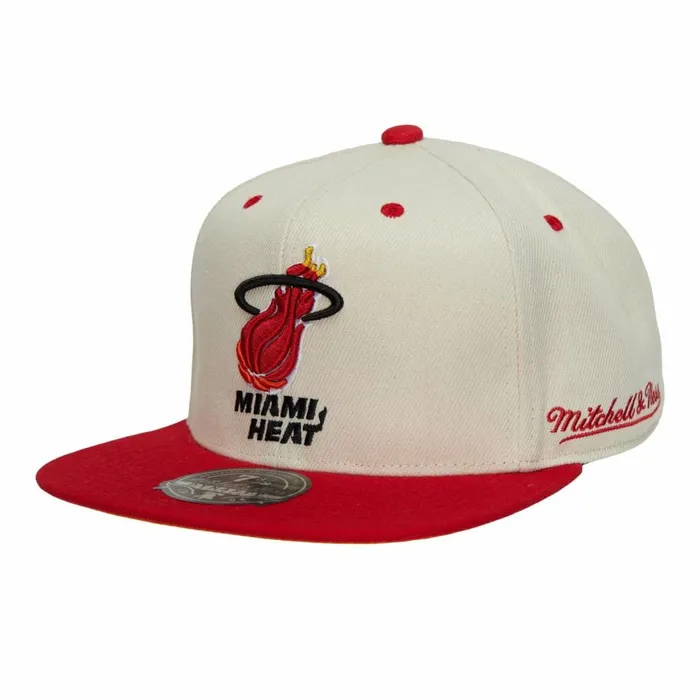 Men039sWomen039s Fitted 163 Styles Mitchell and Ness Cream Team Fitted HWC Hat Miami Heat Men039sWomen039s Fitted 163 Styles Mitchell and Ness Cream Team Fitted HWC Hat Miami Heat