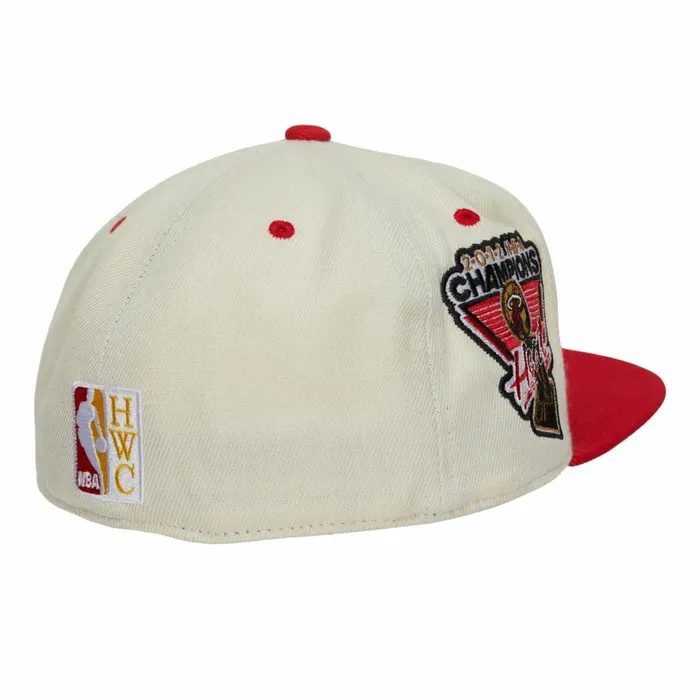 Men039sWomen039s Fitted 163 Styles Mitchell and Ness Cream Team Fitted HWC Hat Miami Heat Men039sWomen039s Fitted 163 Styles Mitchell and Ness Cream Team Fitted HWC Hat Miami Heat