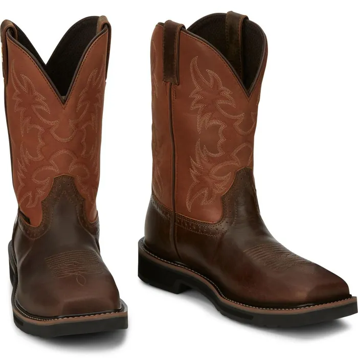 MEN Actuator 11034 Static Dissipative Comp Toe Brown Justin Boots Work