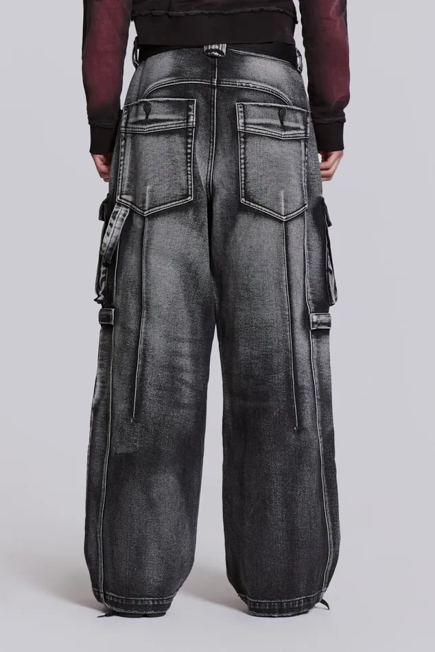 Men Apex Denim Cargos Jaded London Baggy Jeans