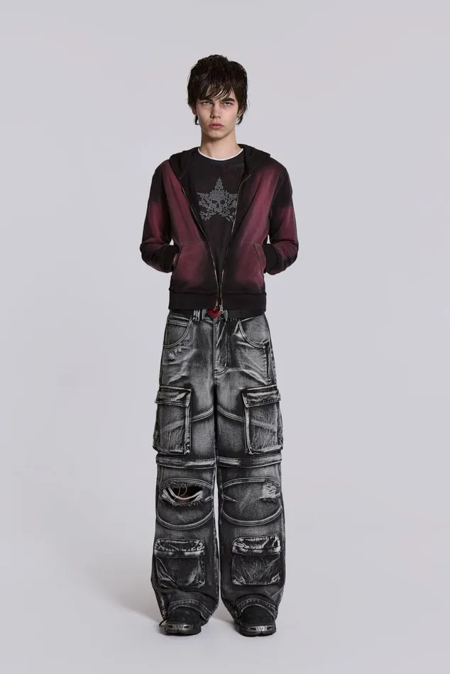Men Apex Denim Cargos Jaded London Baggy Jeans