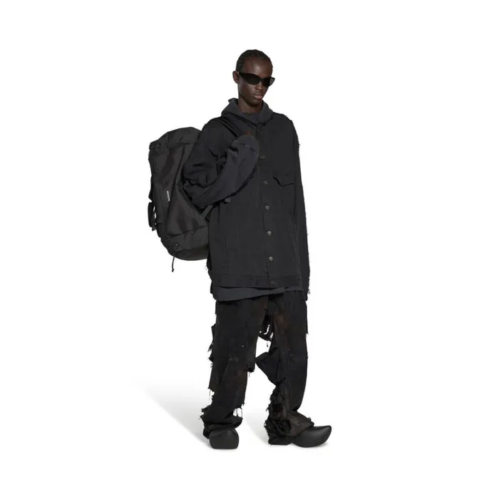 Men Backpacks Balenciaga Explorer Travel Backpack In Black