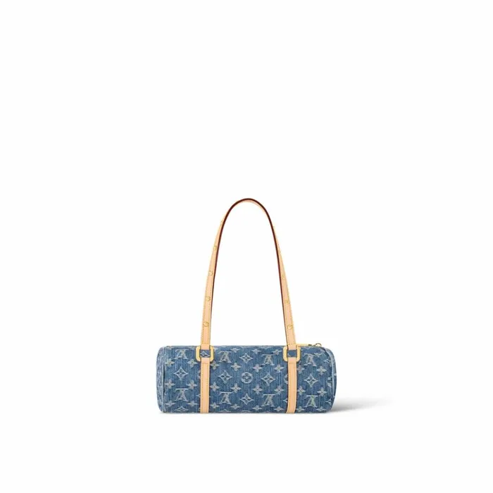Men Bags Louis Vuitton Louis Vuitton M46830 Papillon Denim Blue 8211 Louis Vuitton Handbag Store