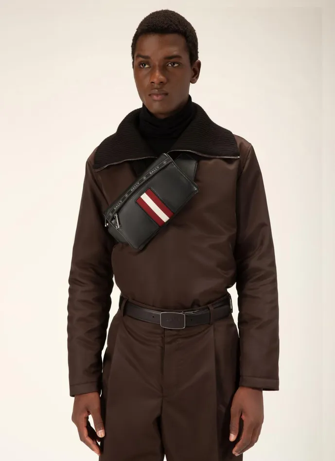 Men Bally Belt Bags Helvet 8211 Leather Bum Bag In Black