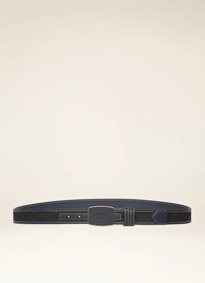 Men Bally Belts Chartel 8211 Nylon 35mm Belt In Navy