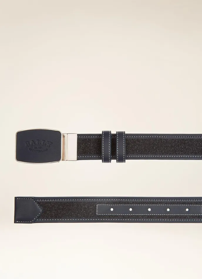 Men Bally Belts Chartel 8211 Nylon 35mm Belt In Navy