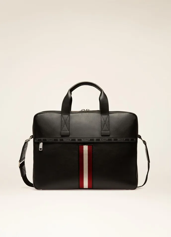 Men Bally Business Bags Hektor 8211 Leather Business Bag In Black