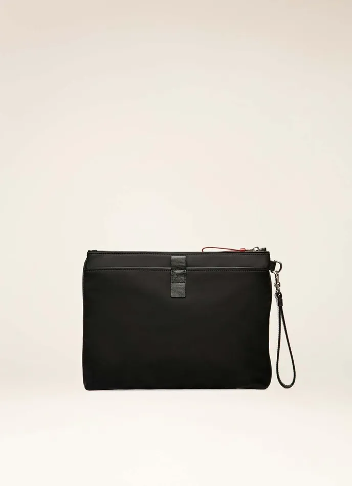 Men Bally Clutches and Portfolios Fholler 8211 Nylon Clutch Bag In Black