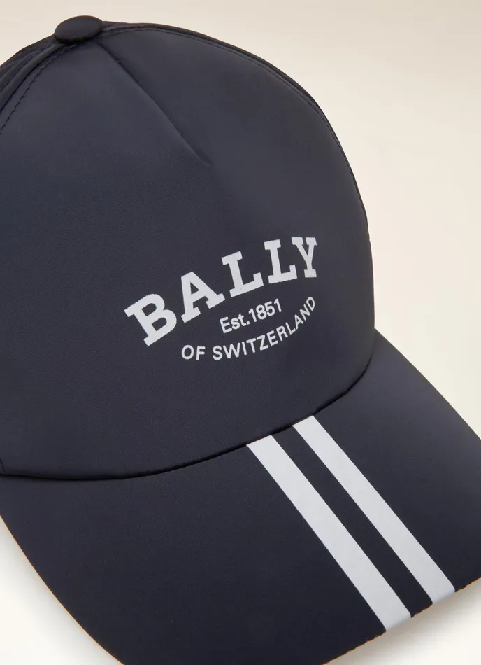 Men Bally Gloves And Hats Logo Baseball Cap 8211 Nylon Hat In Navy