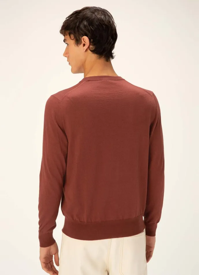 Men Bally Knitwear BChain Sweater 8211 Cotton and Cashmere Knitwear In Heritage Red