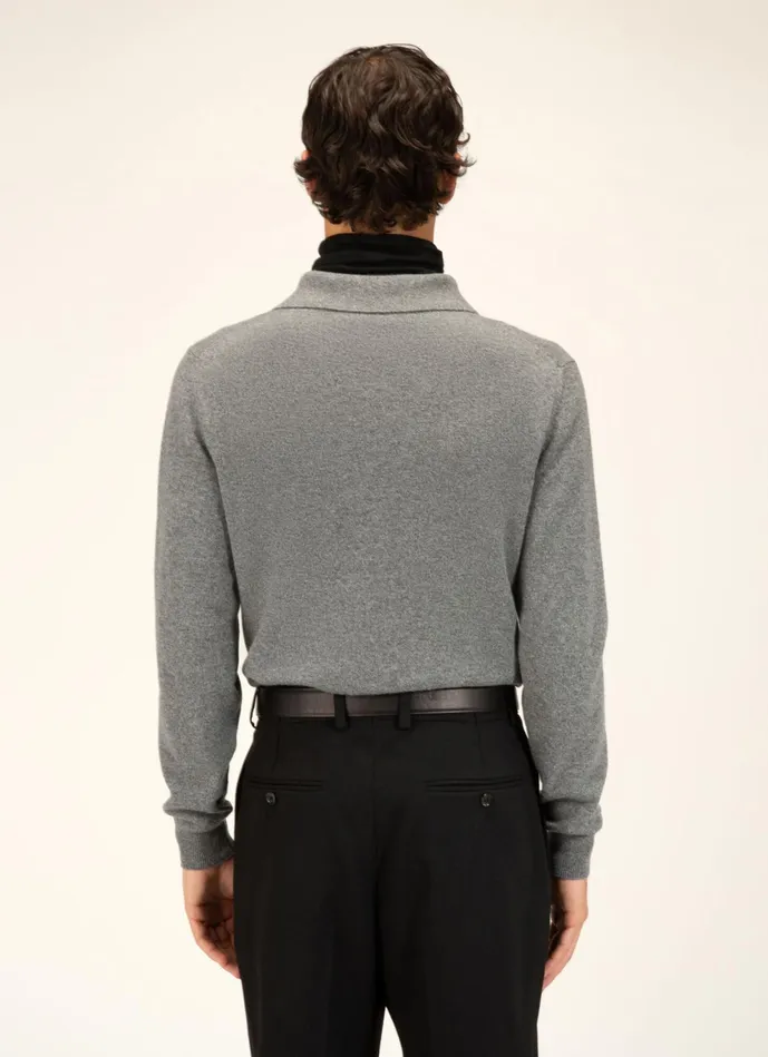 Men Bally Knitwear Cashmere Polo 8211 Cashmere Top In Grey