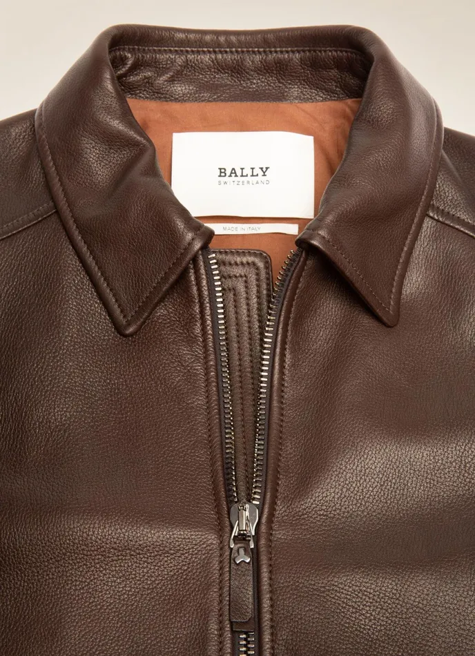 Men Bally Leather Blouson 8211 Leather Outerwear In Brown