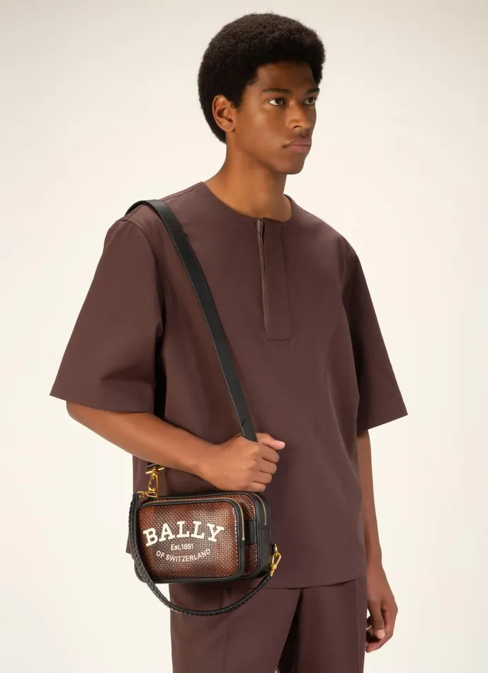 Men Bally Messenger Bags Chadd 8211 Leather CrossBody Bag In Brown and Black