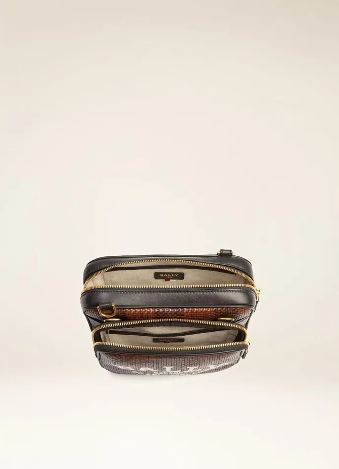 Men Bally Messenger Bags Chadd 8211 Leather CrossBody Bag In Brown and Black