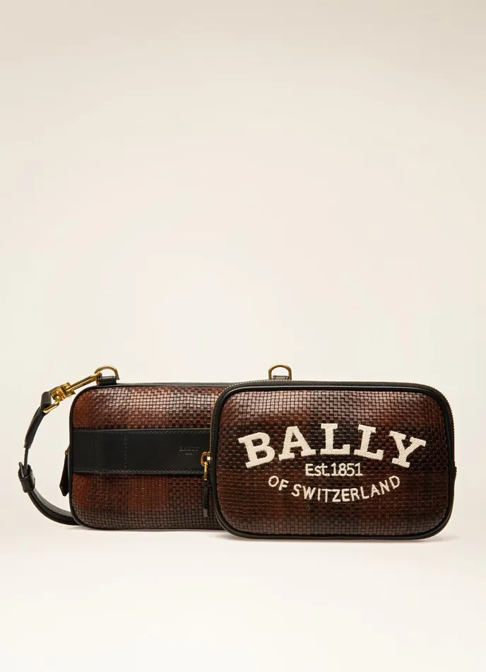 Men Bally Messenger Bags Chadd 8211 Leather CrossBody Bag In Brown and Black