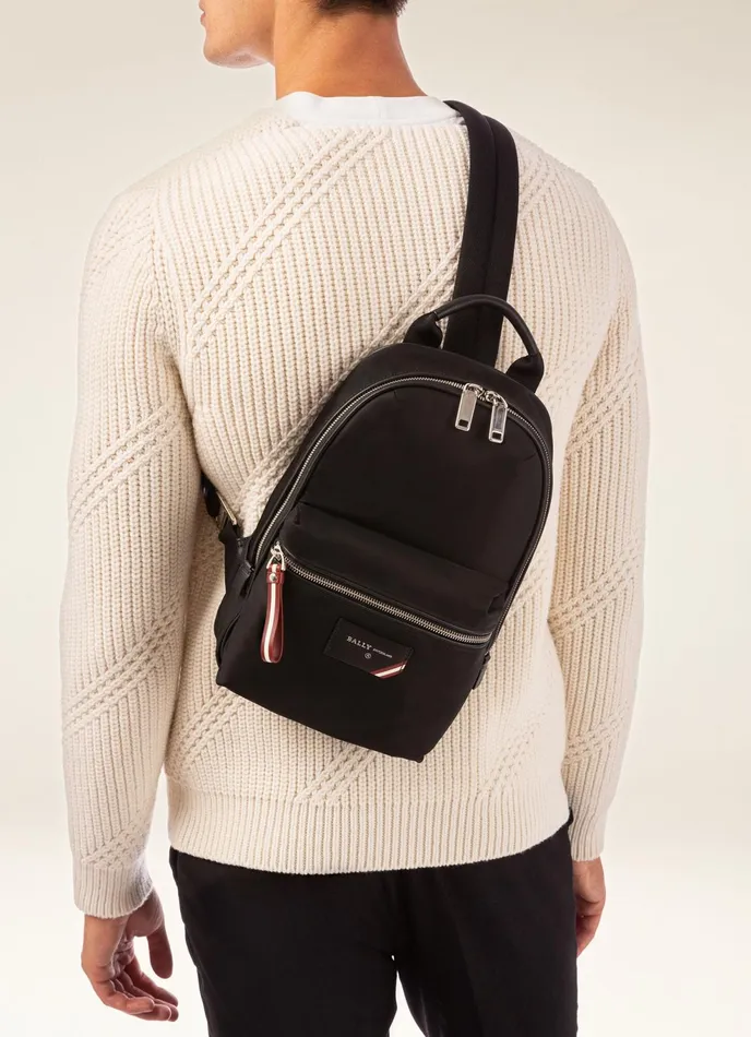 Men Bally Messenger Bags Fuston 8211 Nylon Sling Bag In Black