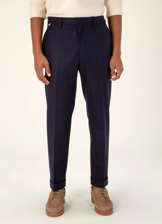 Men Bally Pants Cuffed Trousers 8211 Wool and Cashmere Bottoms In Black