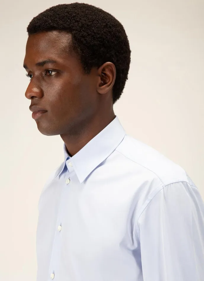 Men Bally Shirts And TShirts Classic Shirt 8211 Cotton Mix Top In Light Blue