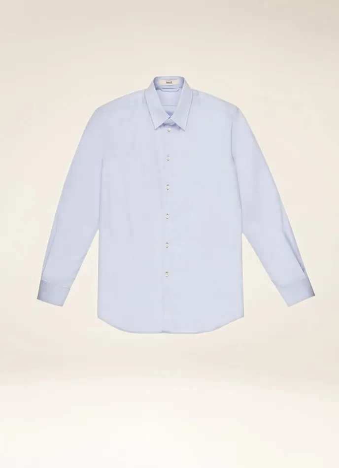 Men Bally Shirts And TShirts Classic Shirt 8211 Cotton Mix Top In Light Blue
