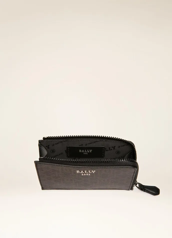 Men Bally Wallets Bord 8211 TPU Card Holder In Black and Brown