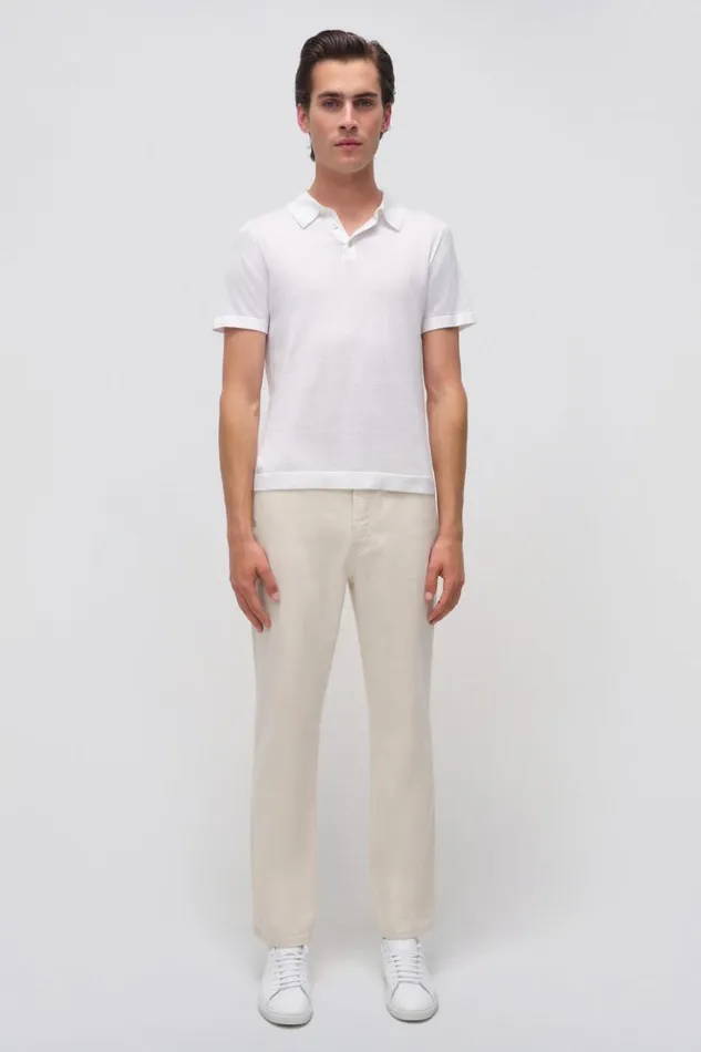 Men Barron Polo Ivory Jonathan Simkhai Knitwear