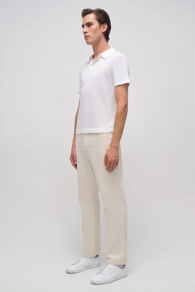 Men Barron Polo Ivory Jonathan Simkhai Knitwear